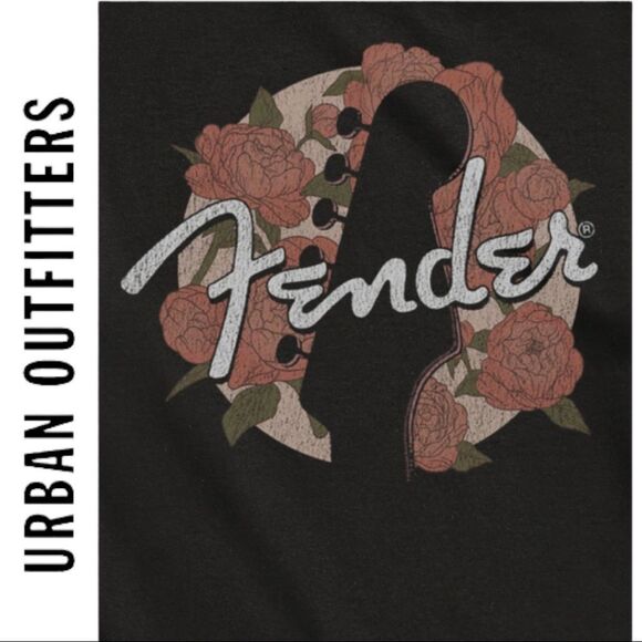 NEW Fender Urban Outfitters UO Rose Logo Shirt T-Shirt Tee L XL XXL - Picture 2 of 2